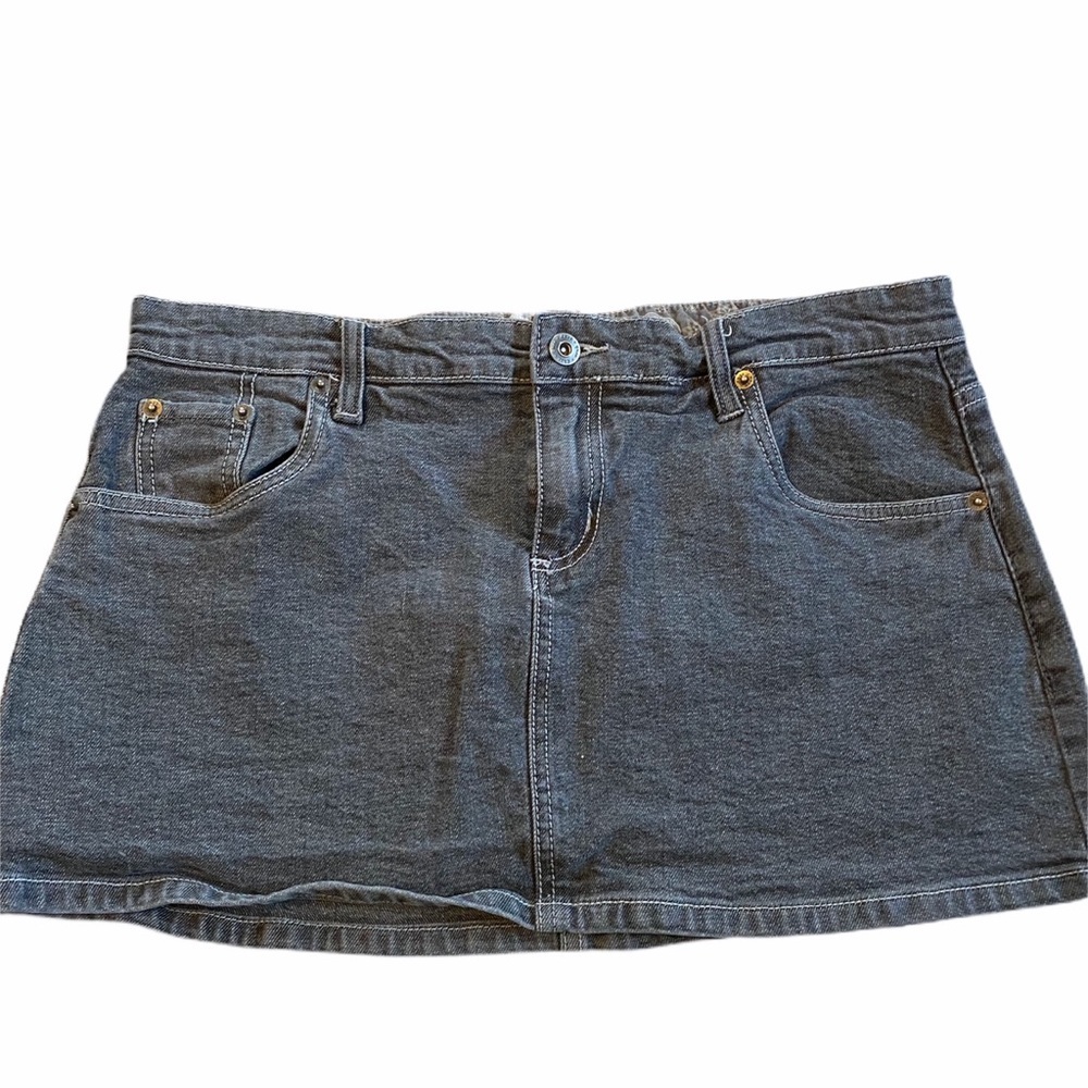 Chor denim mini skirt black wash size large